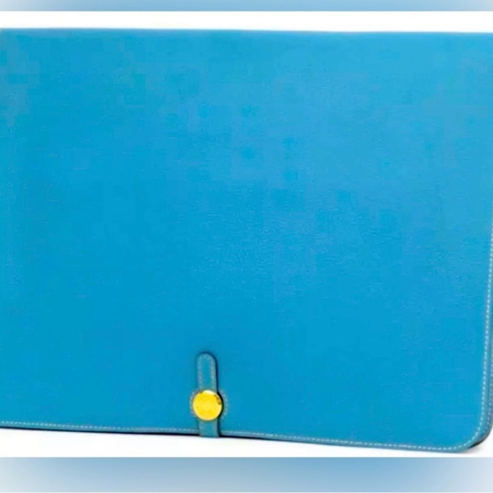 Hermes Large Dogon Blue Jean  Ipad/Document Holder